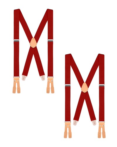 Buyless Fashion Button End 2 Pack Suspender Men 48" Adjustable Straps 1 1/4" X - Picture 8 of 84