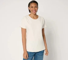 Attitudes by Renee Asymmetric Sweater - Ivory Sz XL a677511