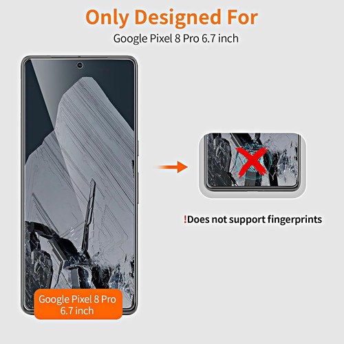 2+2 Pack Google Pixel 8 Pro Privacy Tempered Glass Screen 8 - Picture 2 of 7