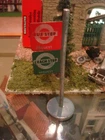 Vintage BUS COACH STOP SIGN Karl Bub Pressed Tin O GUAGE KBN Marx Toy Railroad