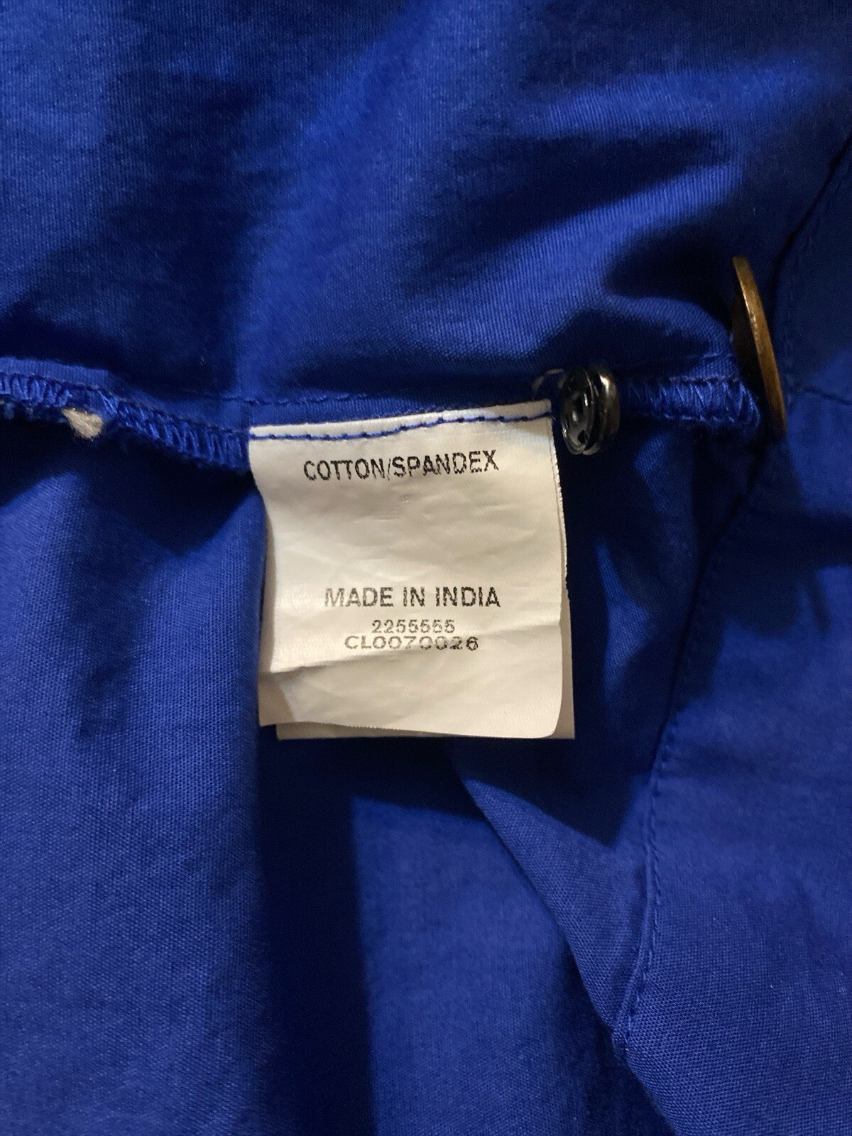 eSHAKTI Women's Blue Fit N Flare Midi Dress Sash Waist Custom Size L 12 Pockets