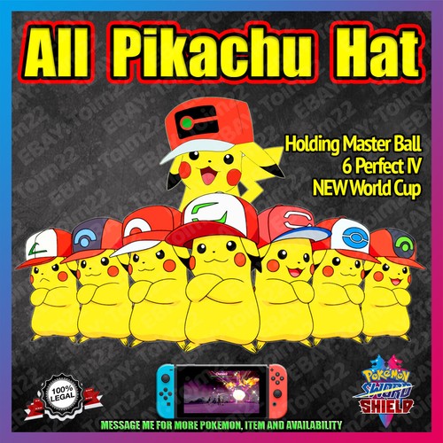 All Ash Hat Pikachu 6IV | Includes 