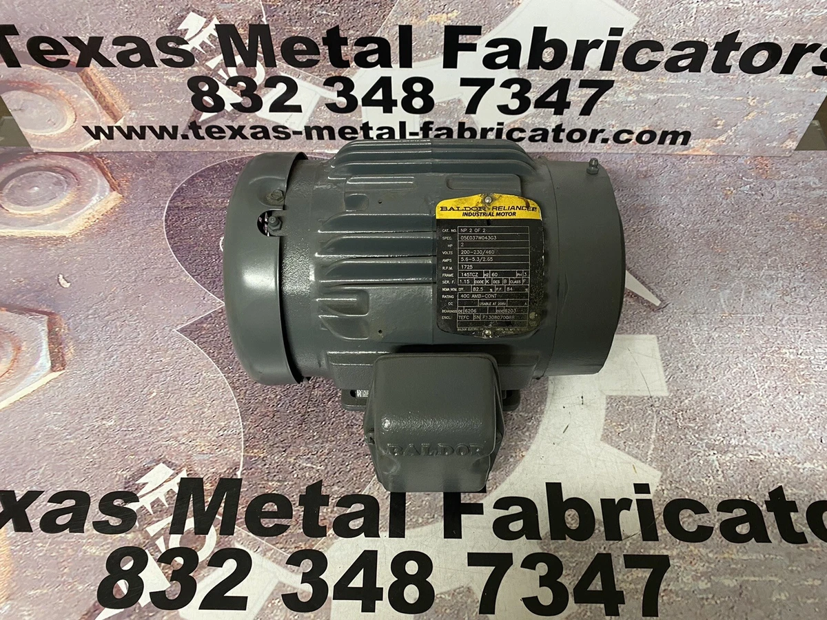 Baldor Reliance Industrial Motor NP 2 Of 2 2Hp 200 230 460V 5.6