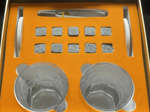 KANARS ULTRA KLARHEIT KRISTALL 2 X WHISKEYGLAS, GRANITWÜRFEL, STEIN, UNTERSETZER - Bild 3 von 7