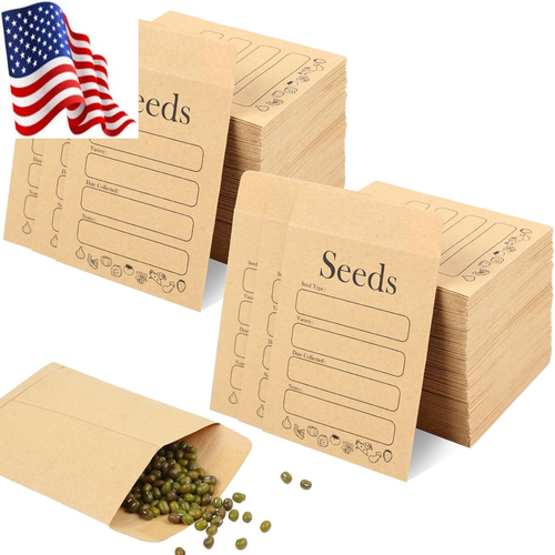 156 PCS Seed Envelopes 3.15”X 4.72”, Seed Packets Envelopes Kraft Seed Saving En