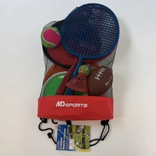MD Sports 5 In 1 Game Beach Combo Set Football Flying Disc, Catch Mitts, 5 Ages