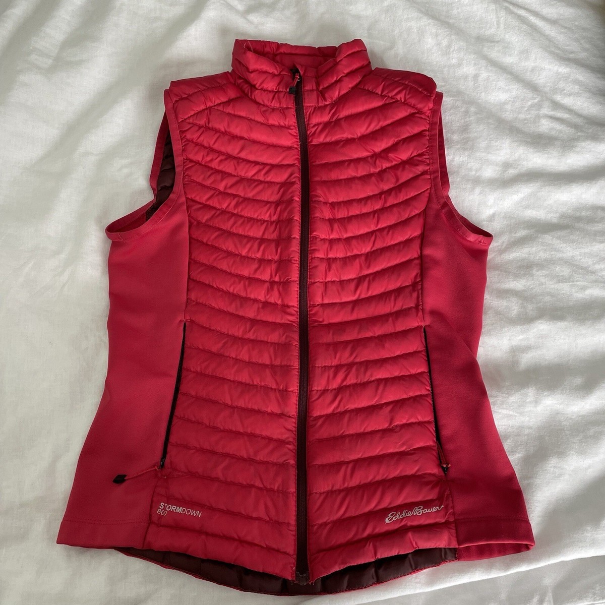Eddie Bauer XS First Ascent Stormdown 800 Puffer Vest Womens Red