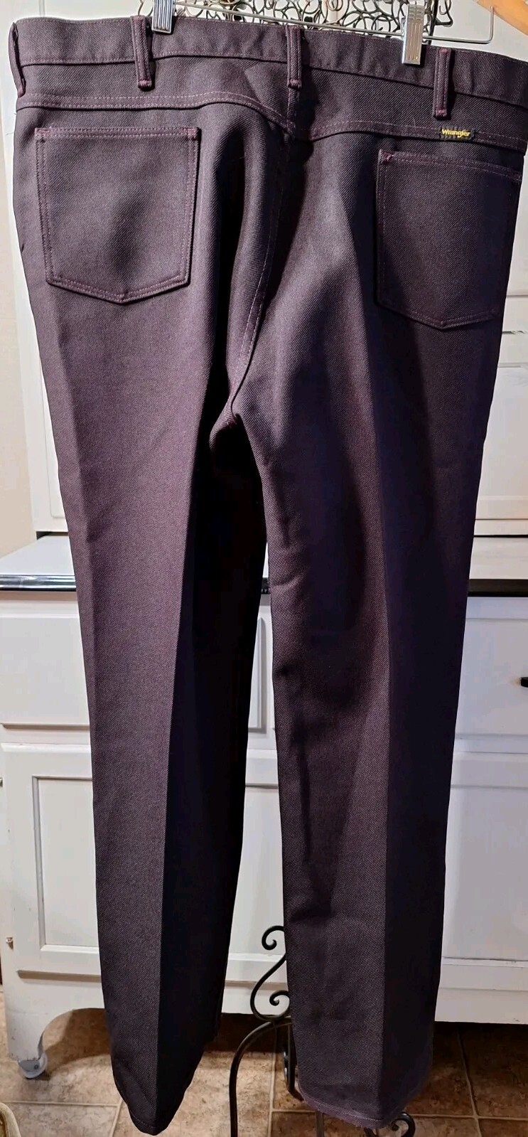 Vintage Wrangler Dark Purple Pants Men's Wrancher Bootcut Polyester USA