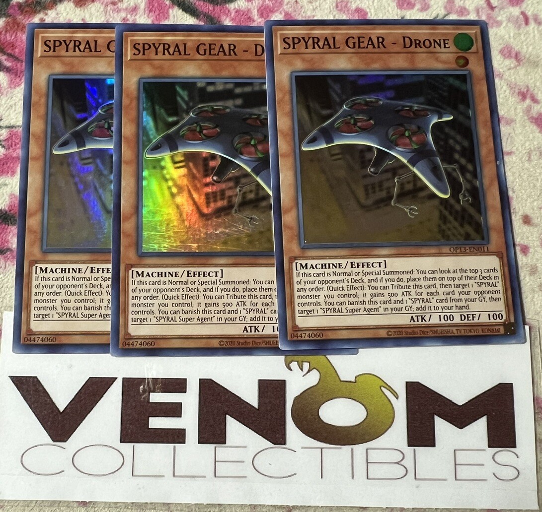 3x (M/NM) - SPYRAL GEAR - Drone - OP13-EN011 - Super Rare - Unlimited YuGiOh