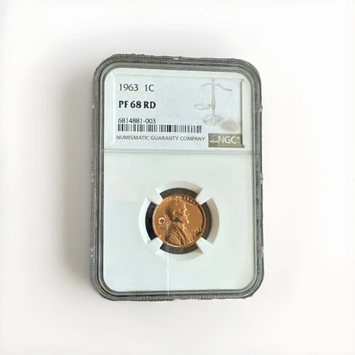 1963 red gem PROOF Lincoln Memorial cent. NGC PF68 RD