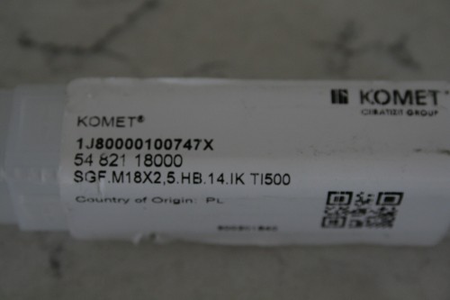 Komet Solid Carbide Through Coolant Thread mill M18 x 2.5 { 548211800 ) - Picture 3 of 4