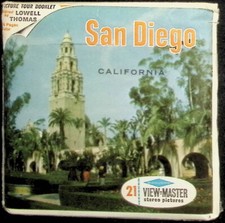 San Diego California 3d View-Master 3 Reel Packet - 21 Full Color 3D Images