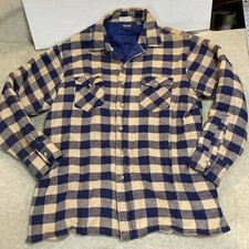 Arrow Sportswear Vintage Blue Plaid Men  s Flannel Shacket Jacket Size XL