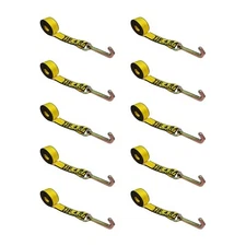 10 Pack Heavy Duty G70 2" x 10' Mini J Hook Towing Strap for Trailer Wrecker