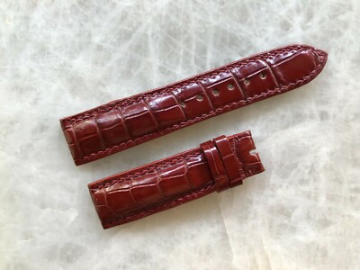 21mm/18mm Brown Alligator Crocodile Embossed Leather Watch Strap Band