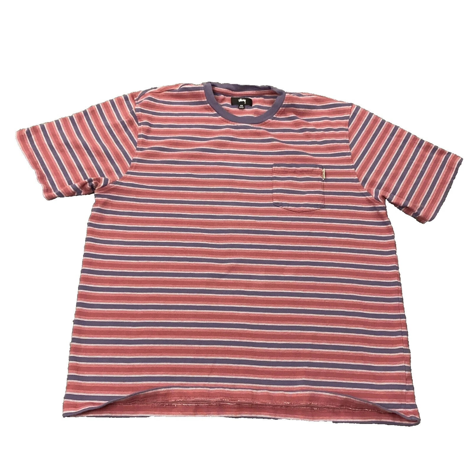 Camisetas a rayas de algodón Stussy para hombres