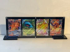 Custom 4 Card Pokemon TCG Heavy Duty Magnetic Trading Card Display Case w/ Stand