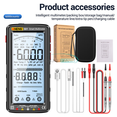ANENG 681 LCD Digital Multimeter 6000Count AC/DC Voltage Tester Resistance Meter