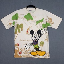 Mickey Unlimited Shirt Mens Large Hawaii Islands AOP Vintage Disney Graphic Tee