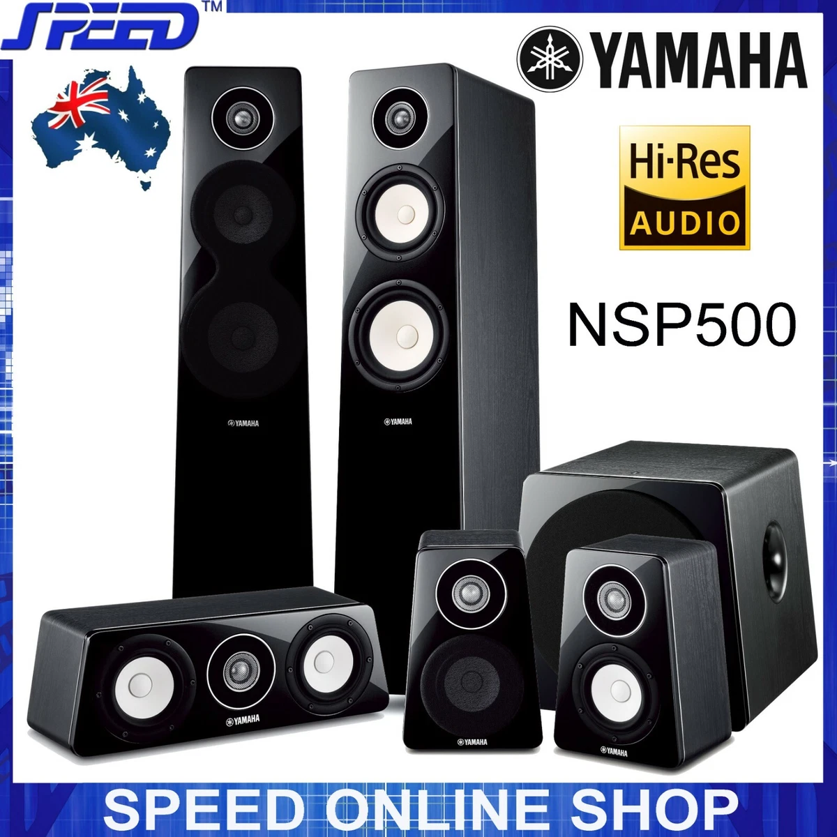 YAMAHA NSP500PKG 5.1 Speaker Package - (Piano Black) - NS-F500 NS