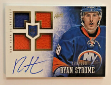 2013-14 Panini Prime Hockey Ryan Strome Auto Quad Swatch Rookie Card
