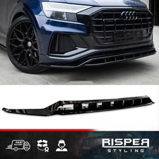 FRONT SPLITTER LIP IN GLOSS BLACK FOR AUDI Q8 S LINE 2018 - 2023