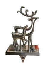 Reindeer Stocking Hanger Holder For Mantle 6"