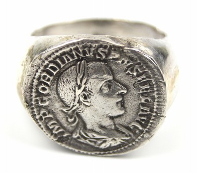 Download Ancient Rare Roman Silver Ring with Gordian Coin Silver Denarius 2-3th AD | eBay