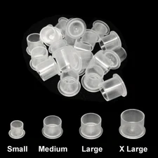 100,200,300,400,500,1000 Pcs Plastic Tattoo Ink Pigment Cups with Holder Caps