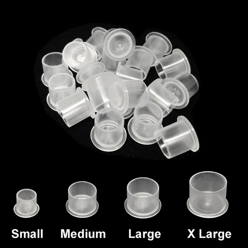 100,200,300,400,500,1000 Pcs Plastic Tattoo Ink Pigment Cups with Holder Caps - product listing photo