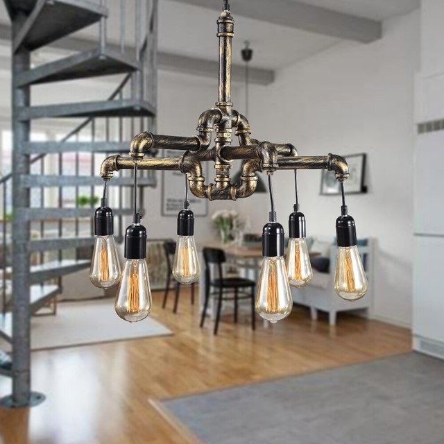 Signstek E27 6 Head Vintage Diy Ceiling Chandelier Light Fixtures