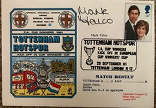 TOTTENHAM HOTSPUR V AJAX 1981 DAWN FIRST DAY COVER SIGNED BY MARK FALCO 