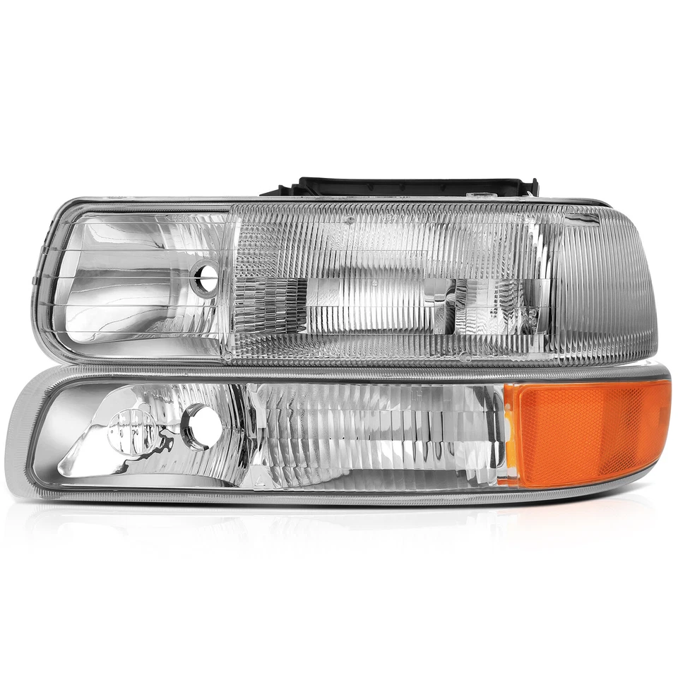2Pcs Headlights For 1999-02 Chevy Silverado 00-06 Suburban Tahoe 1500 2500 3500 - Image 3 of 4