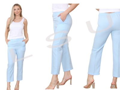 Damenhose halber Gummizug Damen Schlupfhose formell Büro Arbeitshose