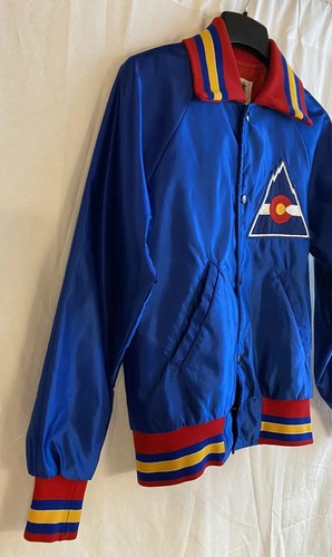 Vintage Colorado Rockies / Avalanche NHL Hockey RARE Satin Starter Jacket Size S - Picture 3 of 24
