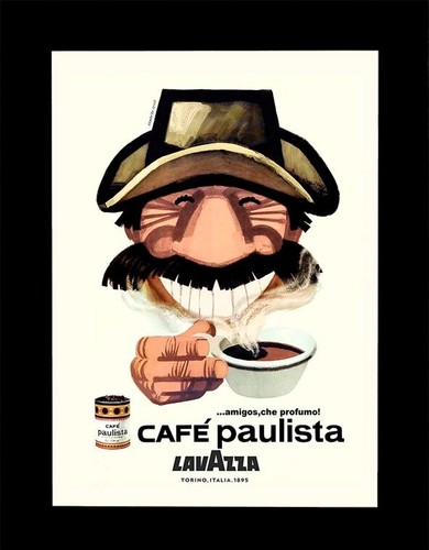 Poster Manifesto Locandina Pubblicitaria Vintage Agenzia Lavazza Caffè Paulista - 第 3/6 張圖片
