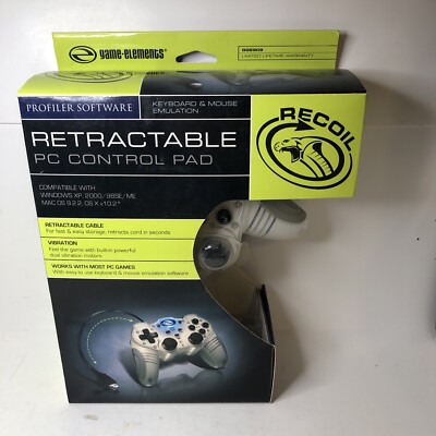Recoil Retractable PC Control Pad Game Elements Keyboard & Mouse Emulation NEW