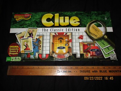 Clue Board Game The Classic Edition 1949 Remake Hasbro New Open Box Complete