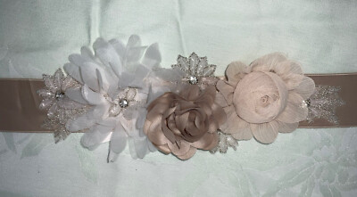 NWT BRIDAL BELT Mariell bridal belt Sash Floral Pearl Beaded rhinestone belt  main image 2