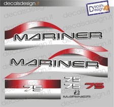 Adesivi motore marino fuoribordo Mariner 75 cv  gommone barca decals stickers