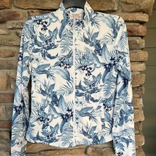 TOMMY BAHAMA Upf 50 L/S Full Zip Golf Jacket Top Blue White XS S M NWT