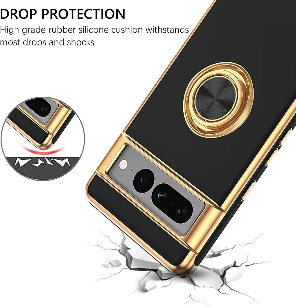 Phone Case For Google Pixel 7 / 7 Pro / 7a Hybrid Rugged Shockproof Cover Ring