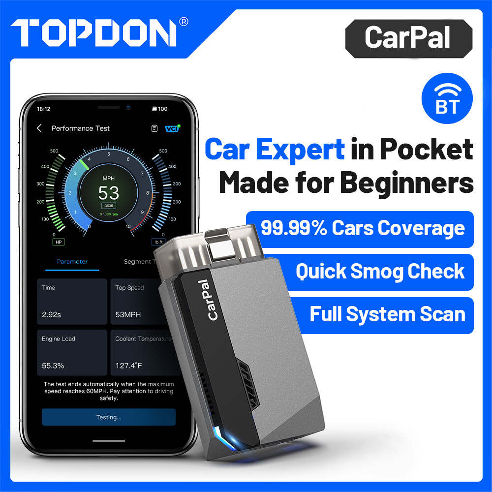NEW! TOPDON CarPal-E OBD2 Scanner Bluetooth OBDII All System Car