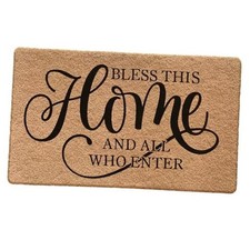 and All Who Enter Christian Door Mat for Front Door Outdoor Bless This Home