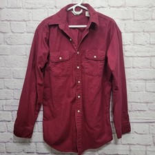 VTG Five Brother Burgundy Chamois Shirt Size L Tallman Soft Outdoor Workwear