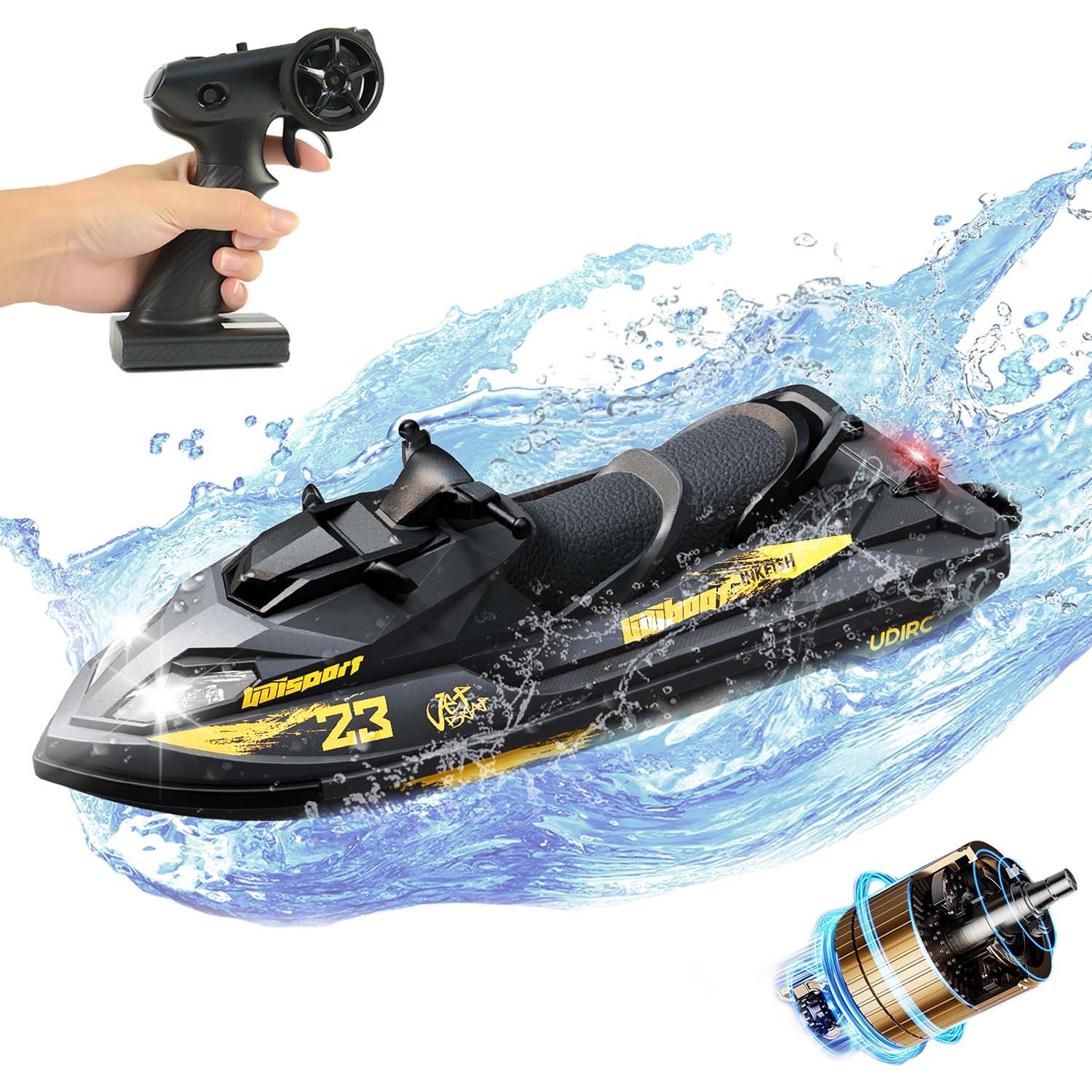 UDI RC 14" Inkfish V-Hull Electric RTR Brushless Jet Ski 2.4G Jet-Boat UDI-023