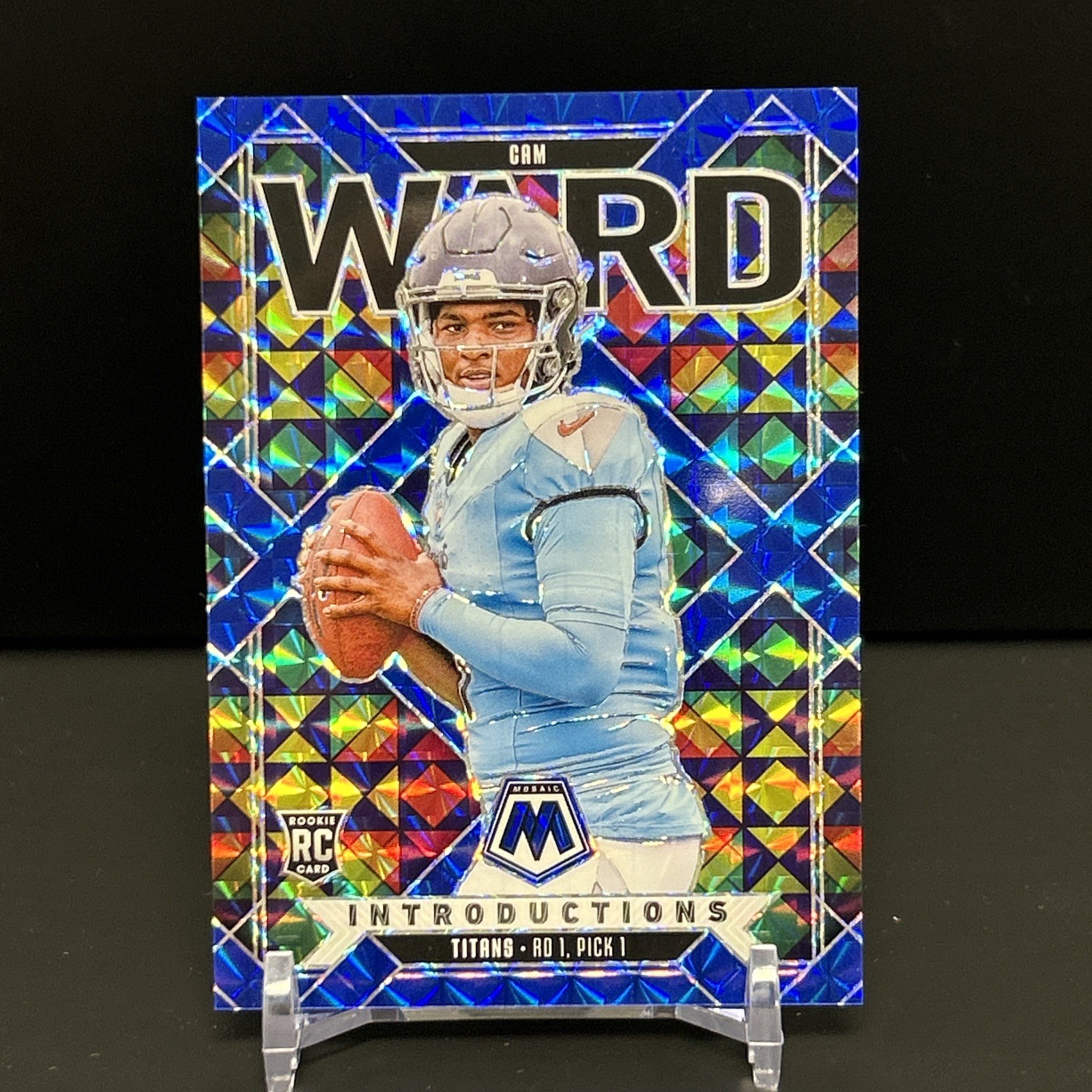 Cam Ward (RC) SSP COLOR MATCH 60/99  2025 Mosaic Introductions Blue #6 Titans