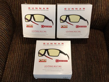 Qty1 -Open Box GUNNAR Gaming Glasses Lightning Bolt 360 Lens Eyeglass Sunglasses