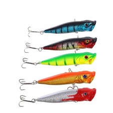 5 x 9.5cm Floating Topwater Popper Poper Fishing Lures with Hooks Hard