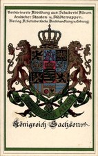 Wappen Ak Königreich Sachsen, Providentiae Memor, Schubert's Album... - 11424207
